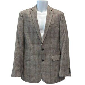 Ryan Seacrest Distinction‎ Plaid Wool Blazer Red Check 100% Wool 40L🧥✨